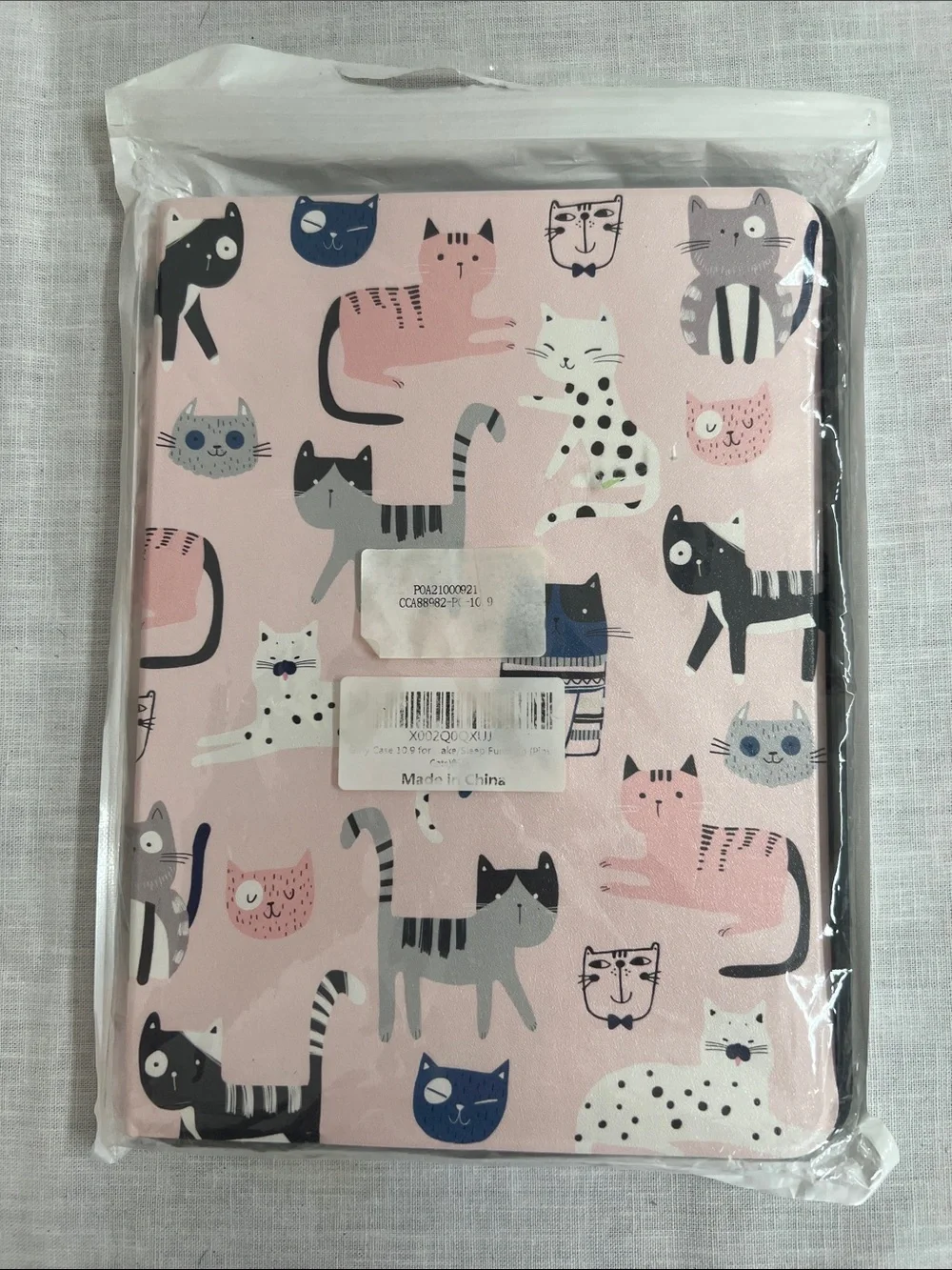 🌞 Pink Kitty Cat Print IPad or Tablet Case Protective Cover 10” x 7.5”